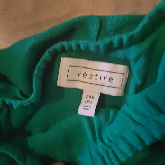 Vestire green off the shoulder dress size 4 - Picture 2 of 2